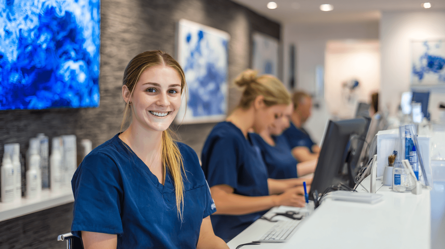 Medical reception team using MedFlow Technologies
