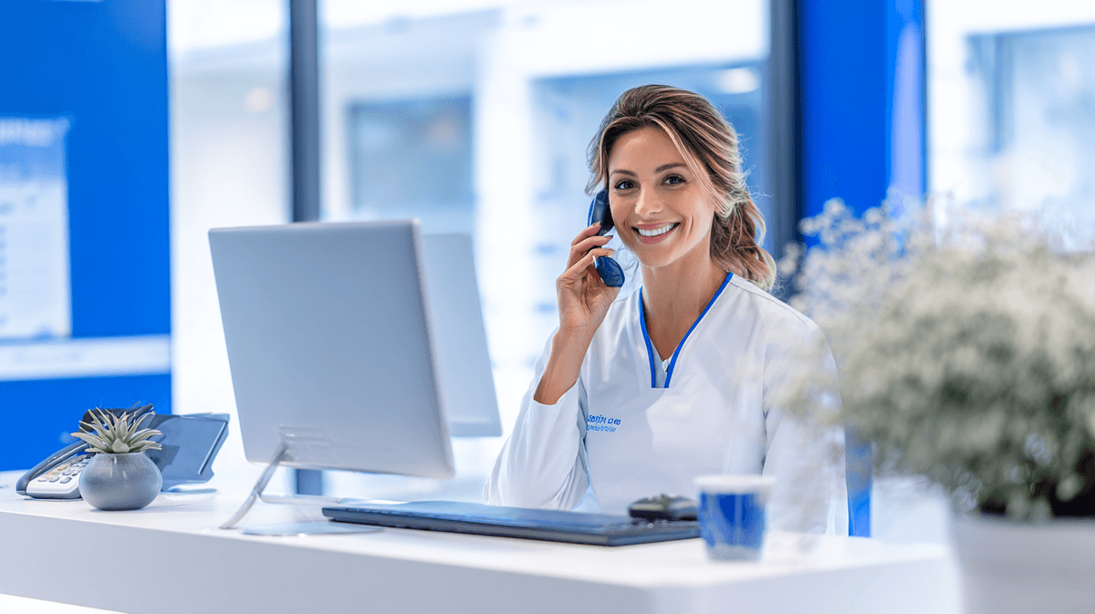 Medical receptionist using AI-powered phone system